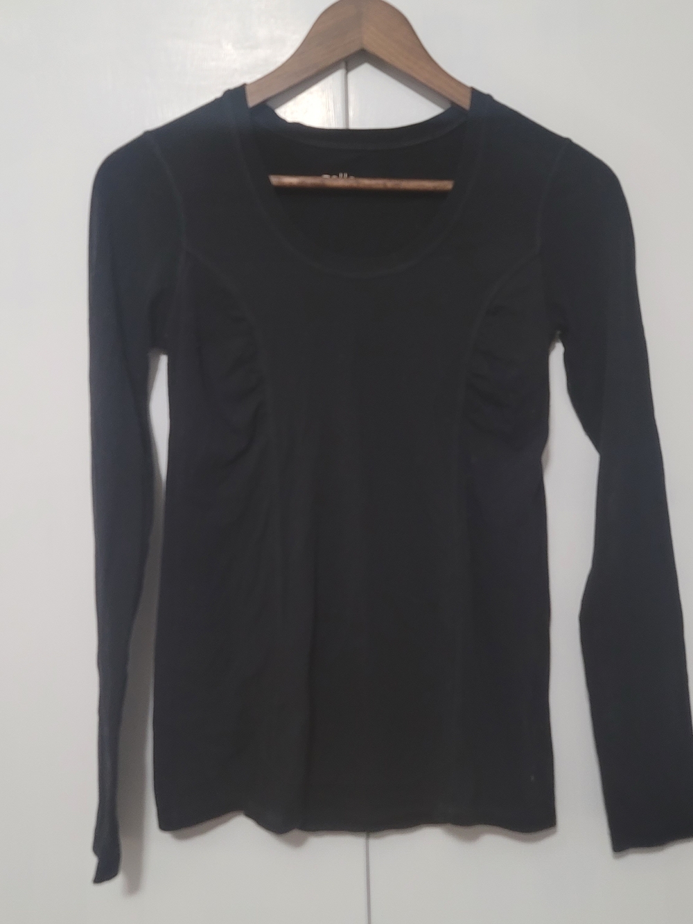 Zella Black Long-Sleeve Scoop Neck Tee